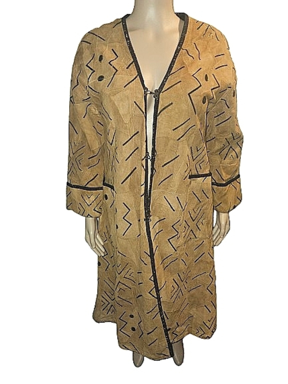Vintage Mulato Leather Suede Long Trench Coat M